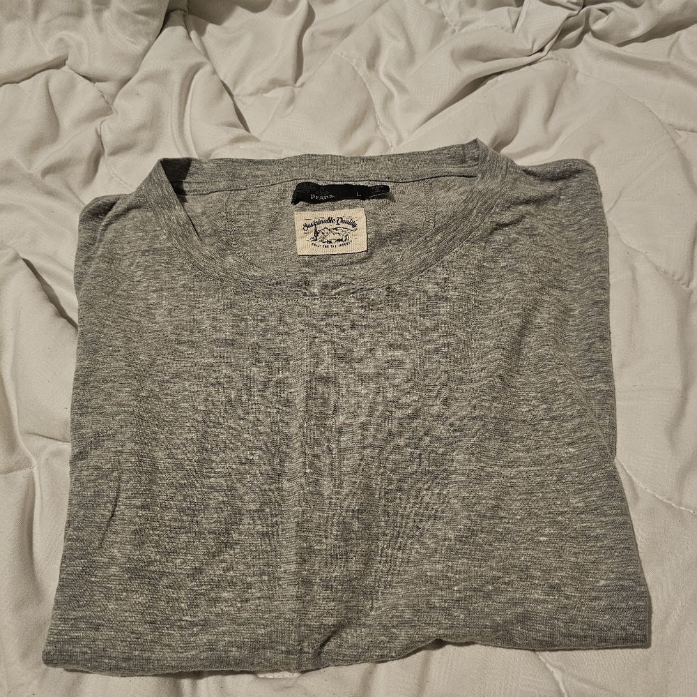 Prana grey cap sleeve top size large sustainable quality shirt